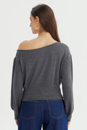 Sweater Mujer Classic Gris Oscuro