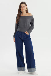 Sweater Mujer Classic Gris Oscuro