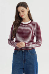 Sweater Mujer Slim Burdeo