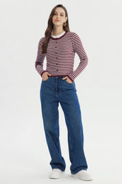 Sweater Mujer Slim Burdeo