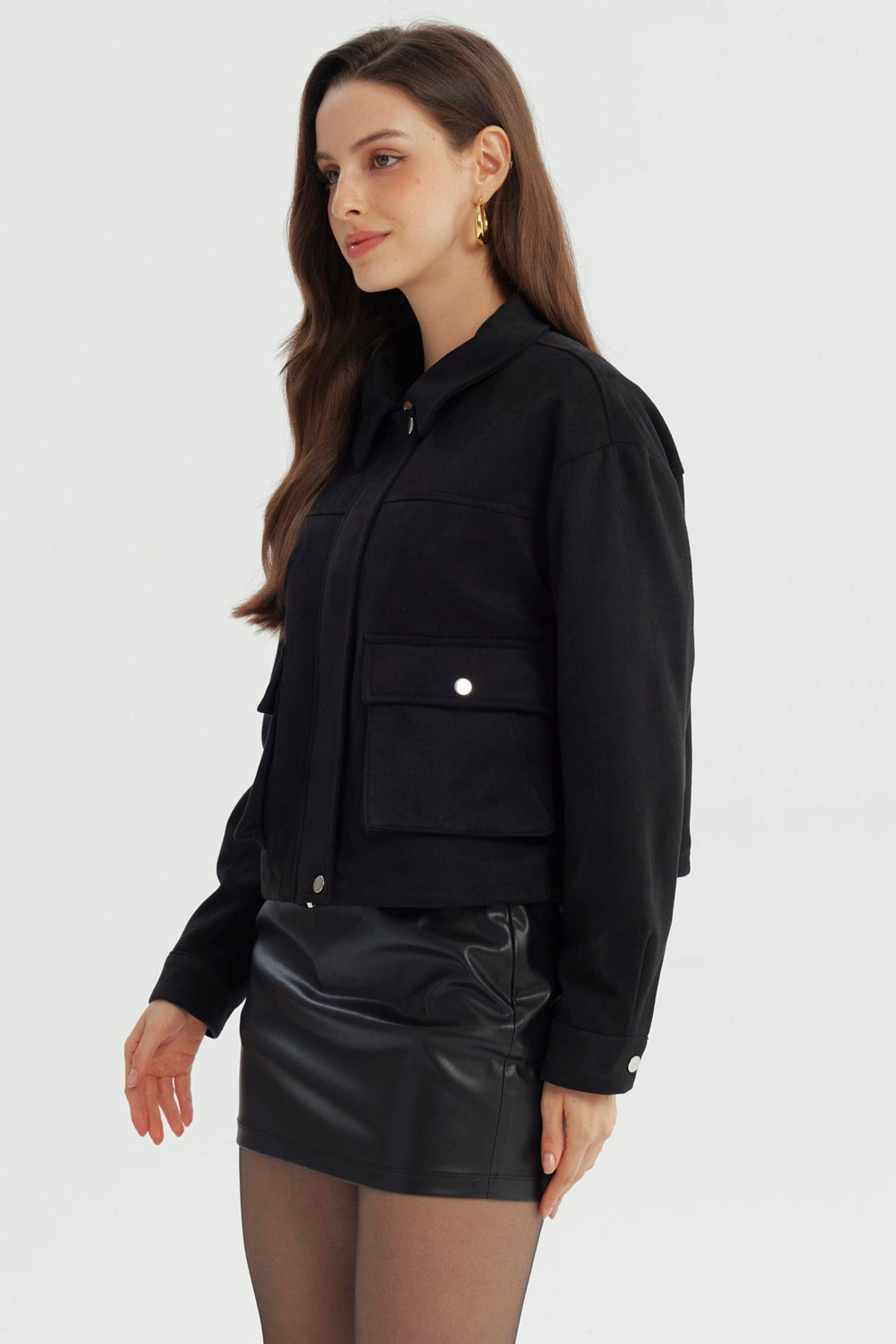 Chaqueta Mujer Regular Negro