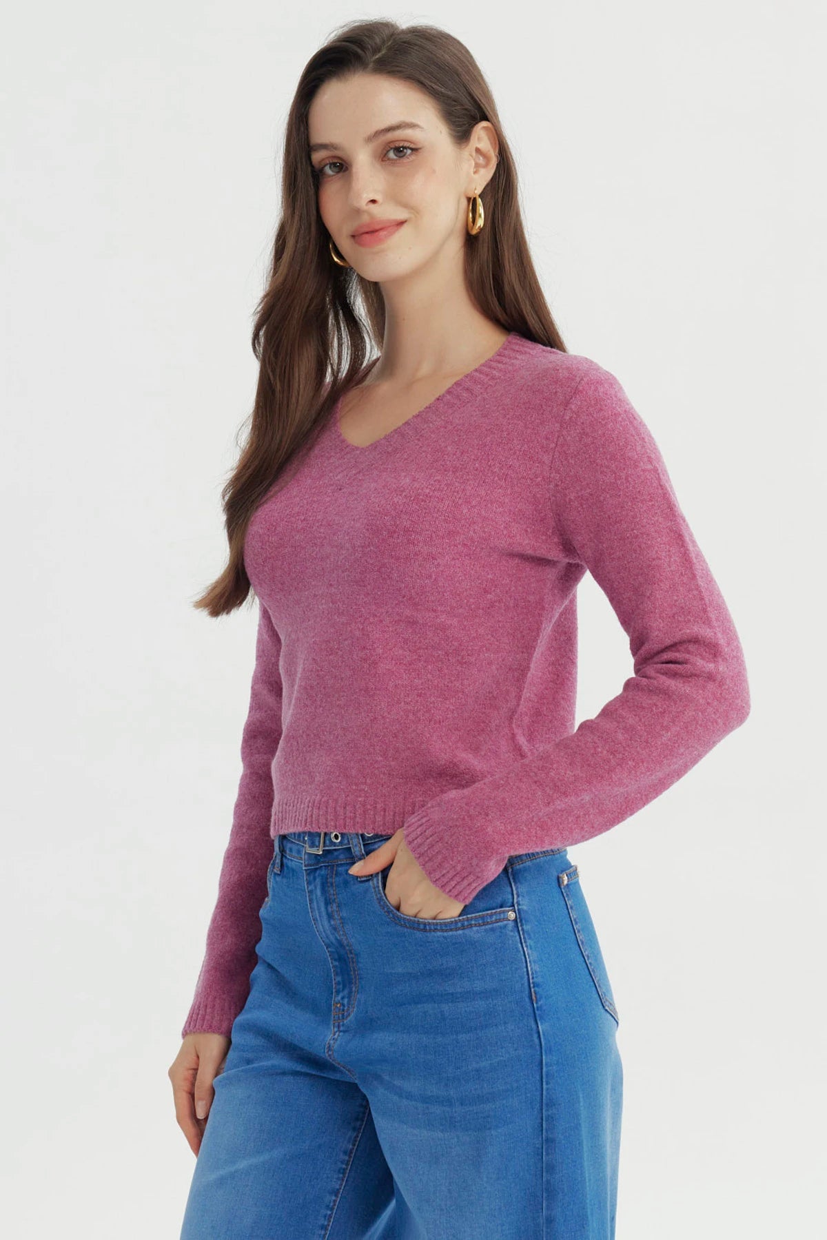 Sweater Mujer Regular Rosado