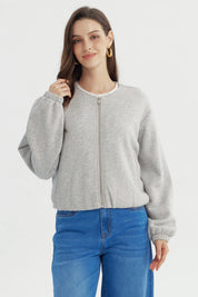 Polerón Mujer Classic Gris Melange