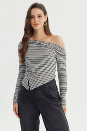 Polera Mujer Ajustado Gris