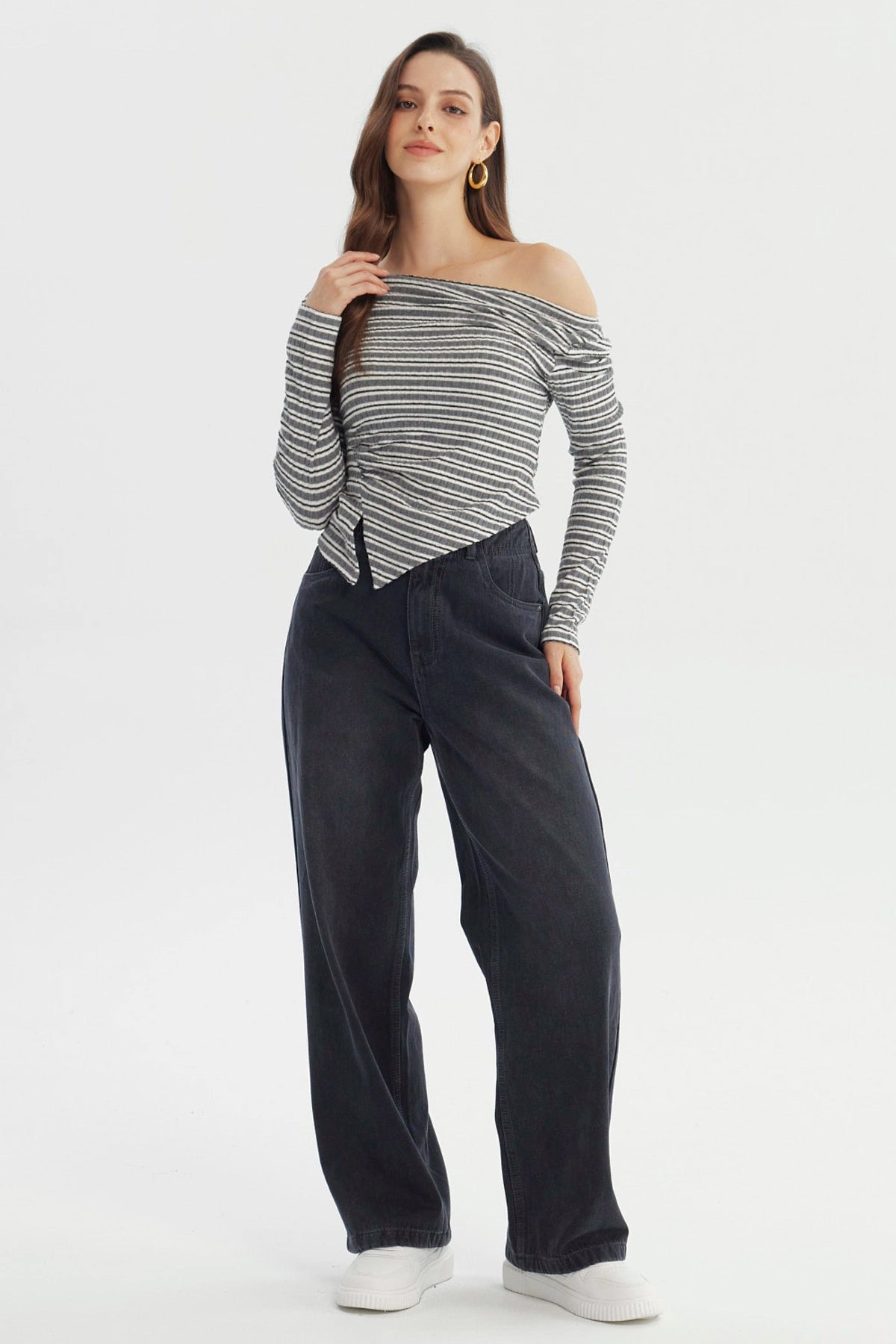 Polera Mujer Ajustado Gris