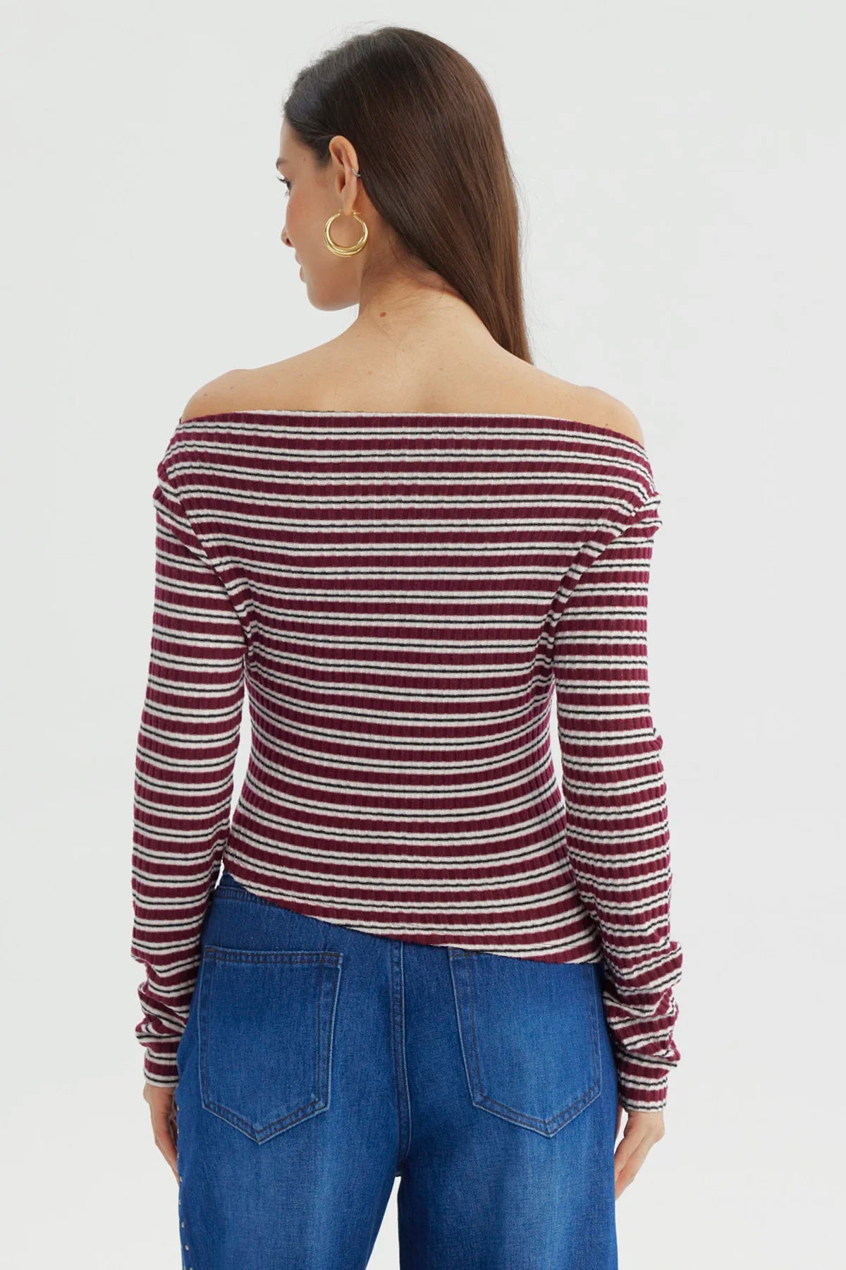 Polera Mujer Ajustado Burdeo