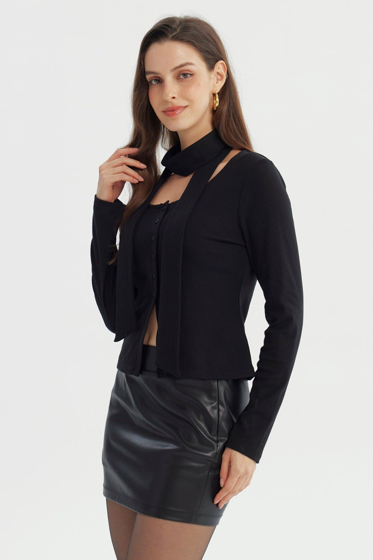Polera Mujer Slim Negro