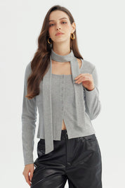 Polera Mujer Slim Gris Melange