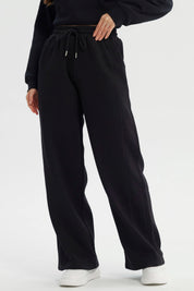 Pantalón Buzo Mujer Wide Leg Negro