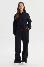 Pantalón Buzo Mujer Wide Leg Negro
