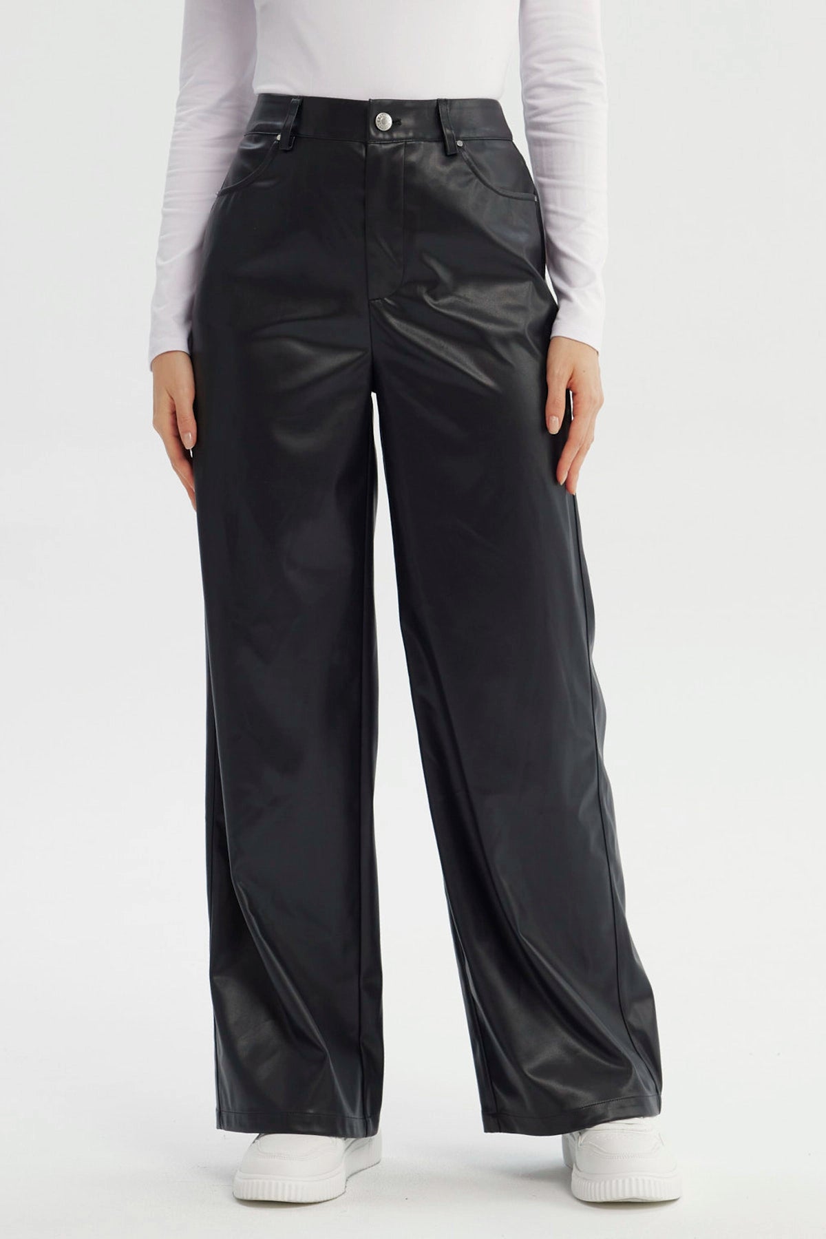 Pantalón Mujer Wide Leg Negro
