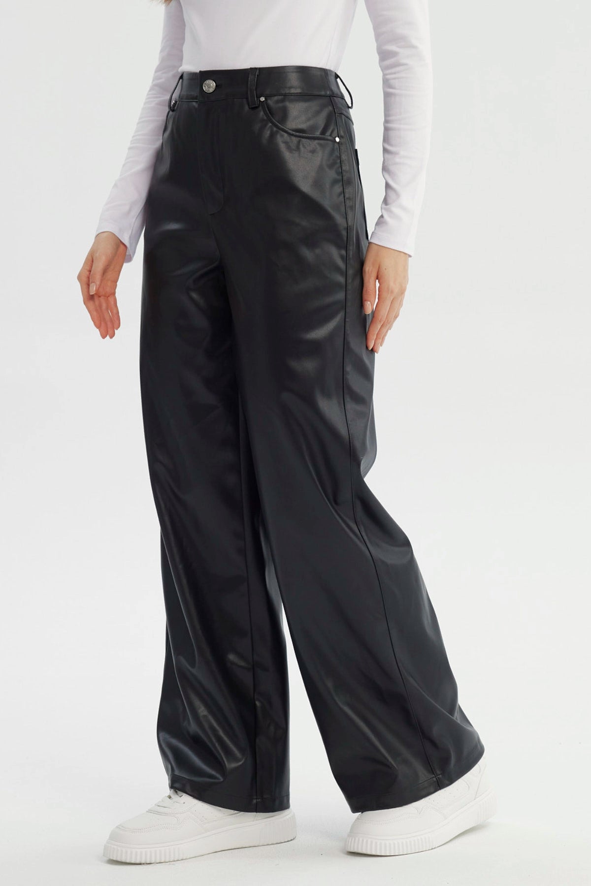 Pantalón Mujer Wide Leg Negro