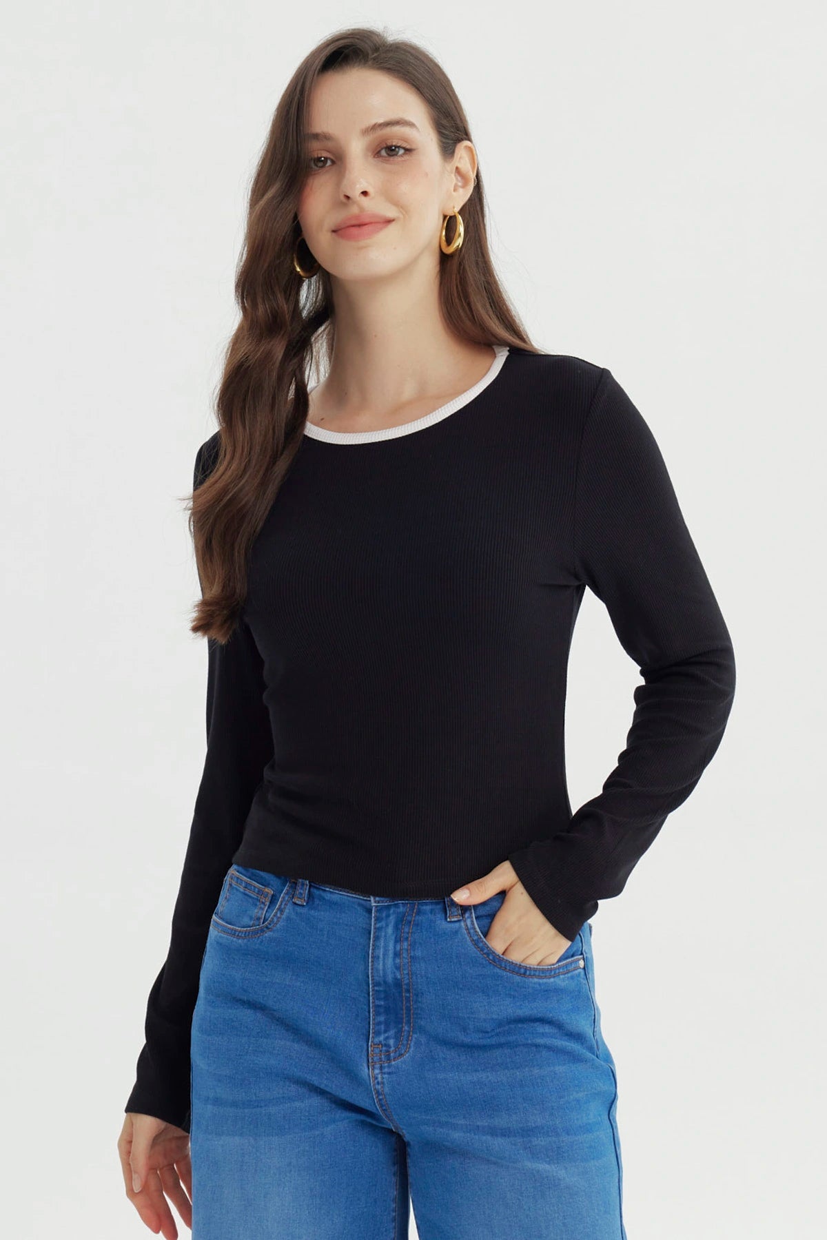 Polera Mujer Ajustado Negro