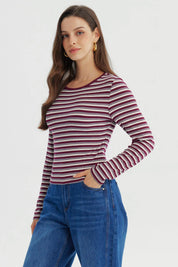 Polera Mujer Ajustado Burdeo