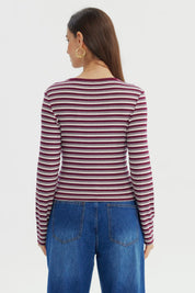 Polera Mujer Ajustado Burdeo