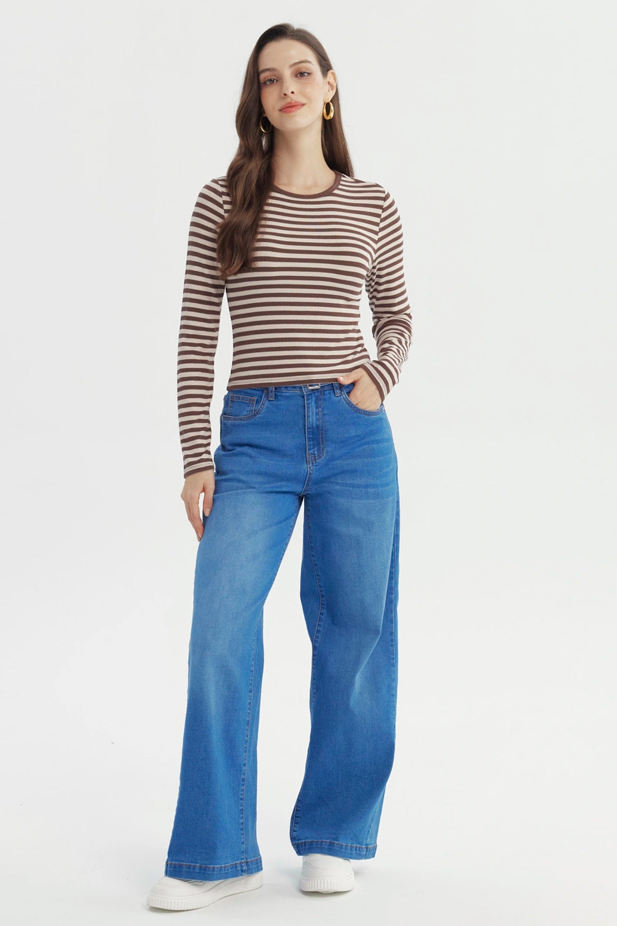Polera Mujer Ajustado Café