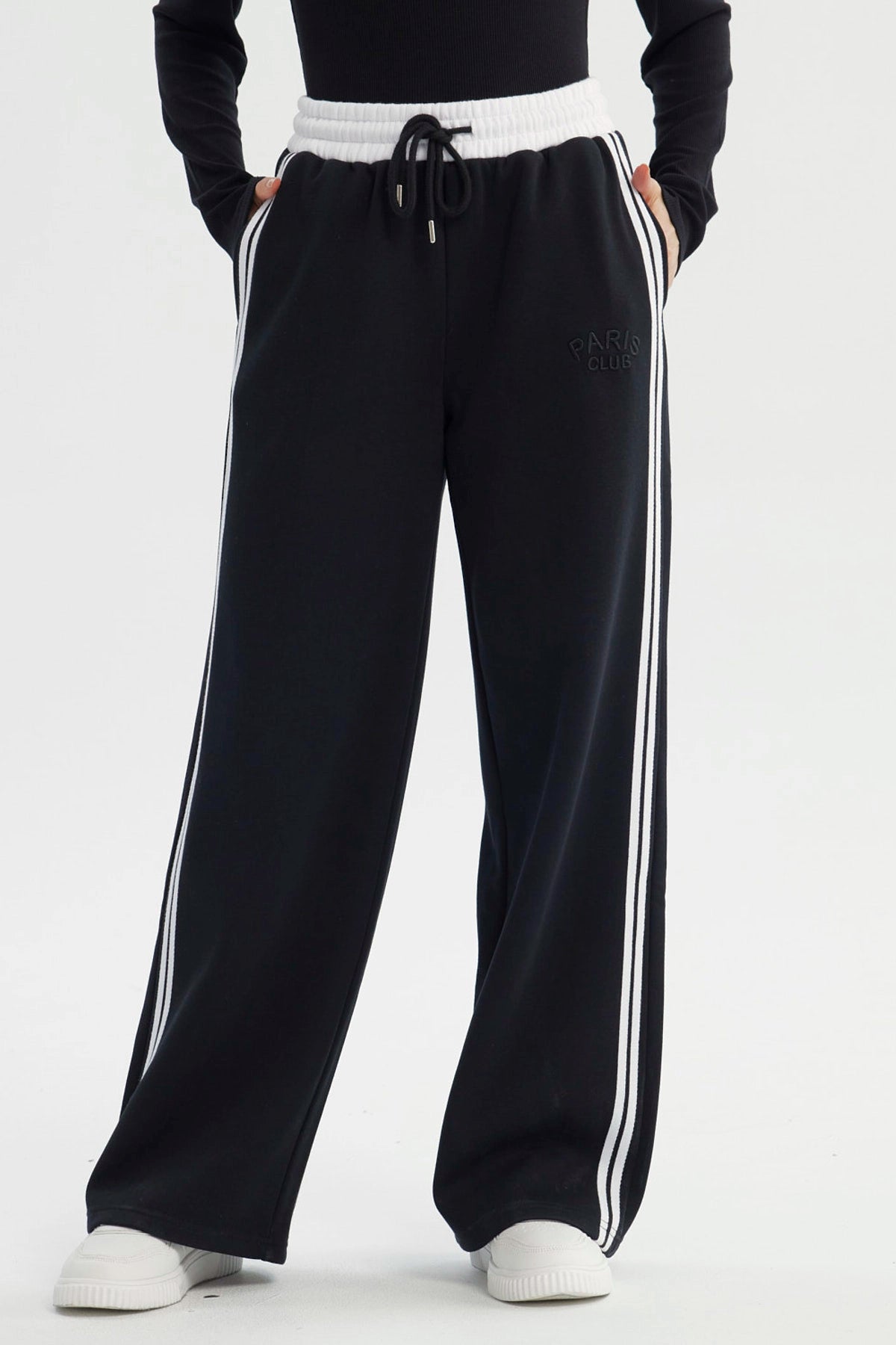 Pantalón Buzo Mujer Wide Leg Negro