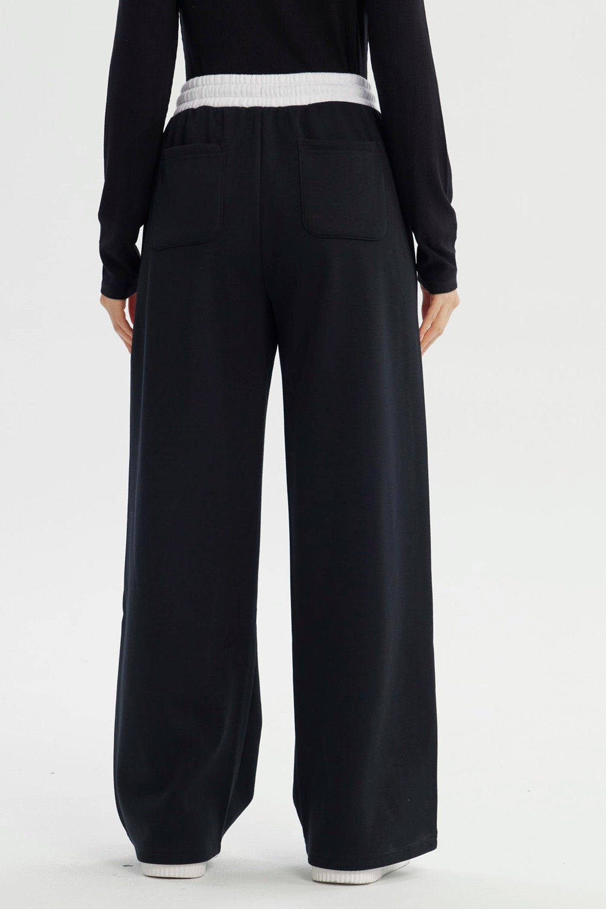 Pantalón Buzo Mujer Wide Leg Negro