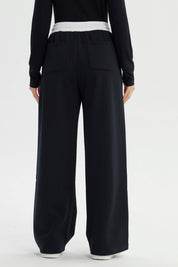 Pantalón Buzo Mujer Wide Leg Negro