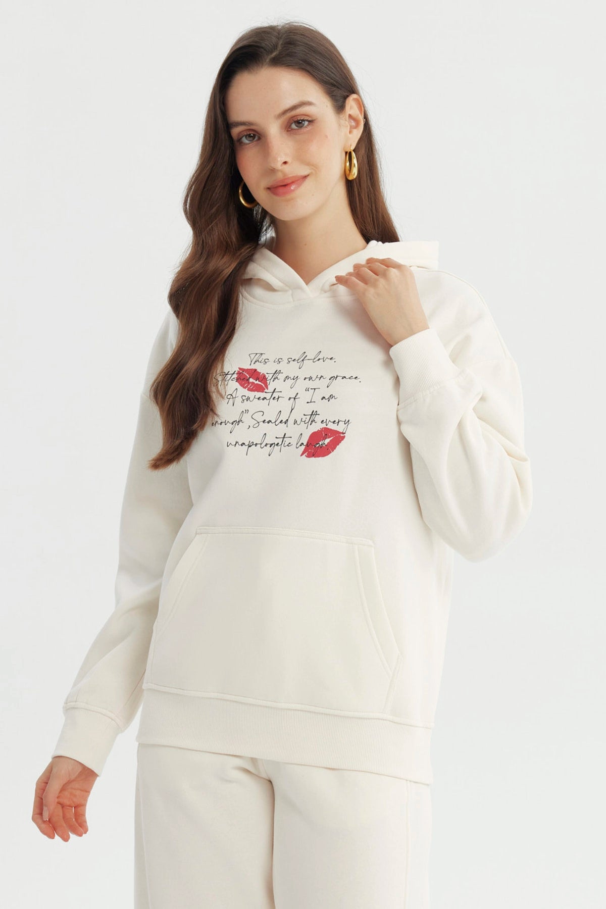 Polerón Mujer Slim Crema
