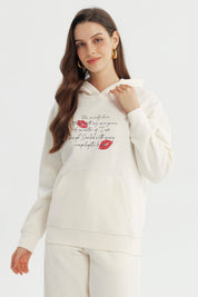 Polerón Mujer Slim Crema