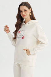 Polerón Mujer Slim Crema