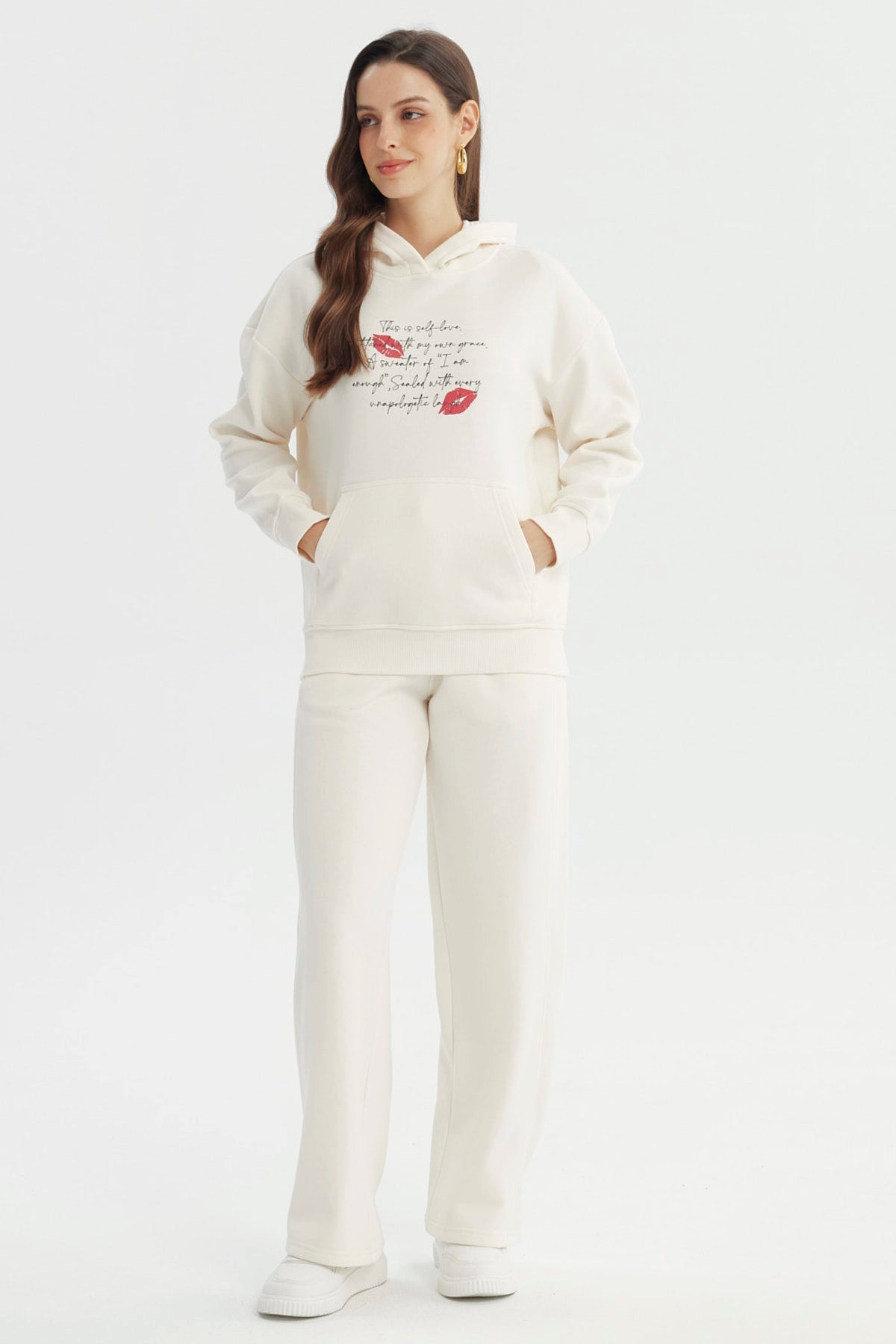 Polerón Mujer Slim Crema