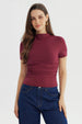 Polera Mujer Ajustado Burdeo