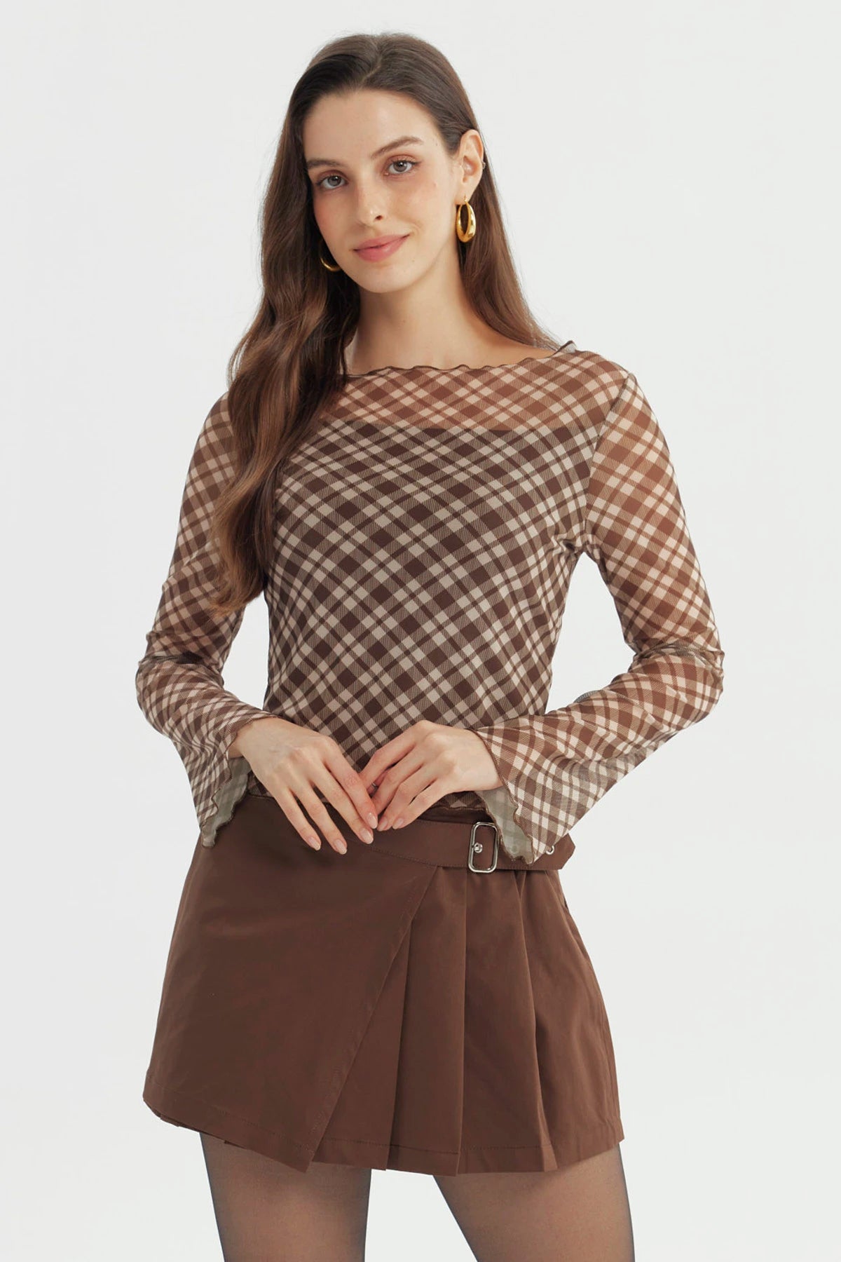Polera Mujer Ajustado Café