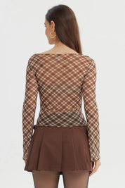 Polera Mujer Ajustado Café