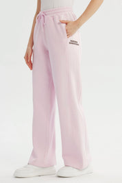 Pantalón Buzo Mujer Wide Leg Rosado
