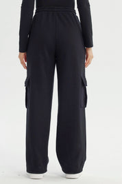 Pantalón Buzo Mujer Calce Recto Negro