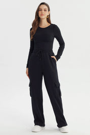 Pantalón Buzo Mujer Calce Recto Negro