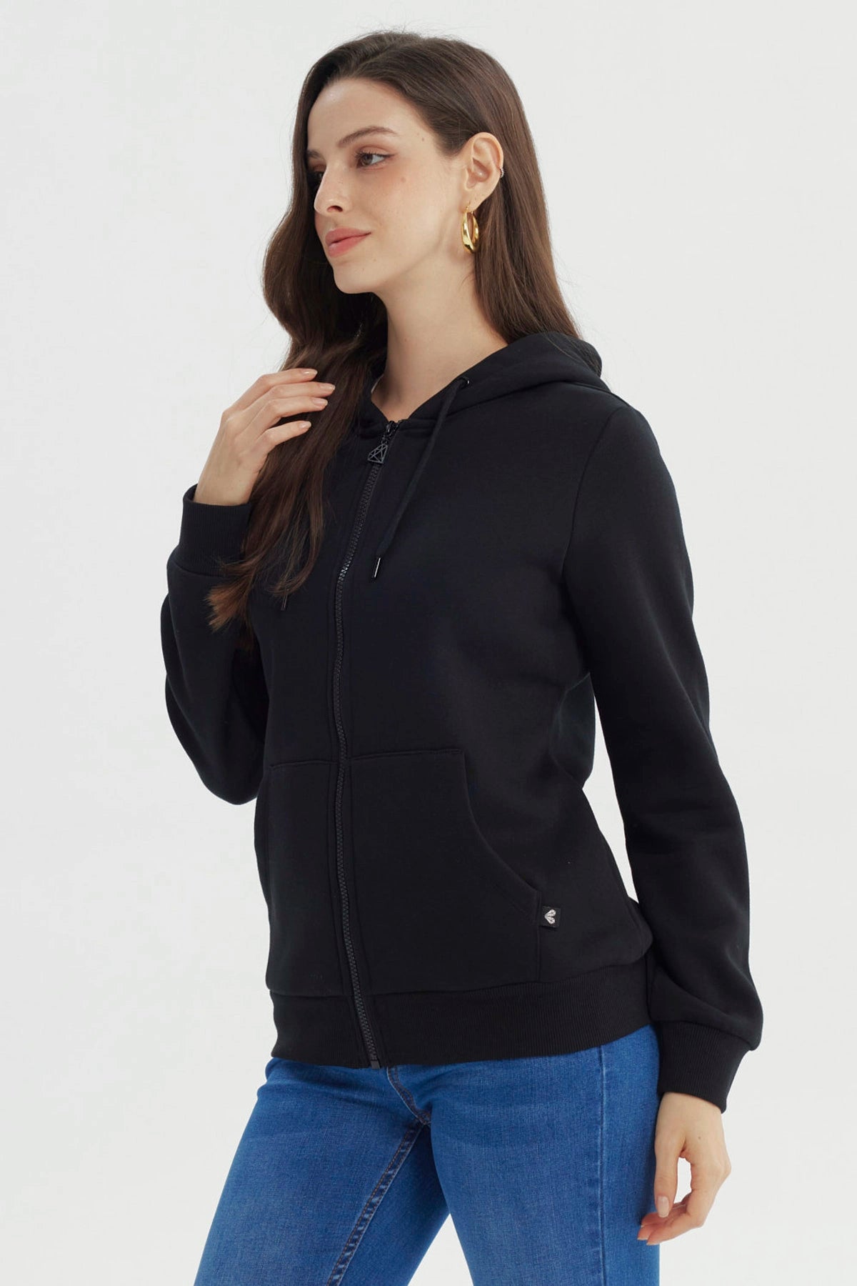 Polerón Mujer Slim Negro