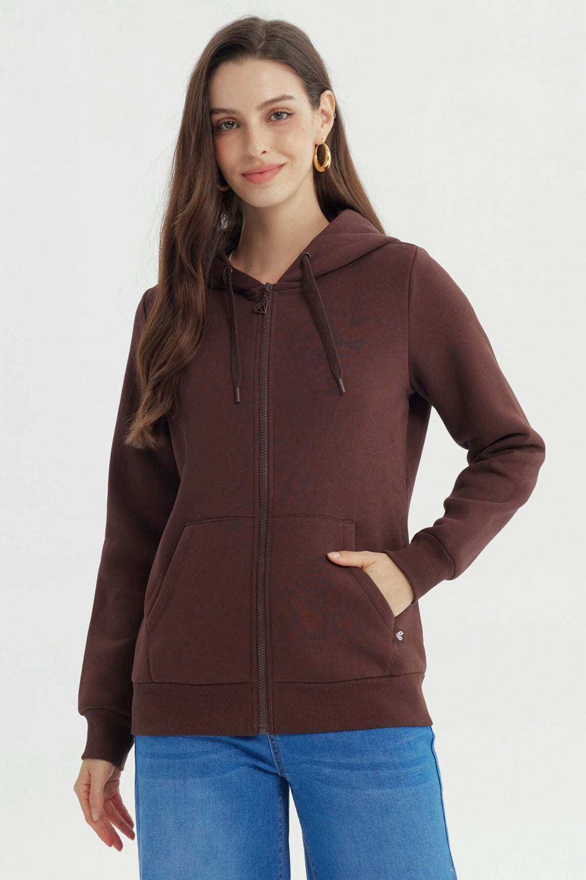 Polerón Mujer Slim Café Oscuro