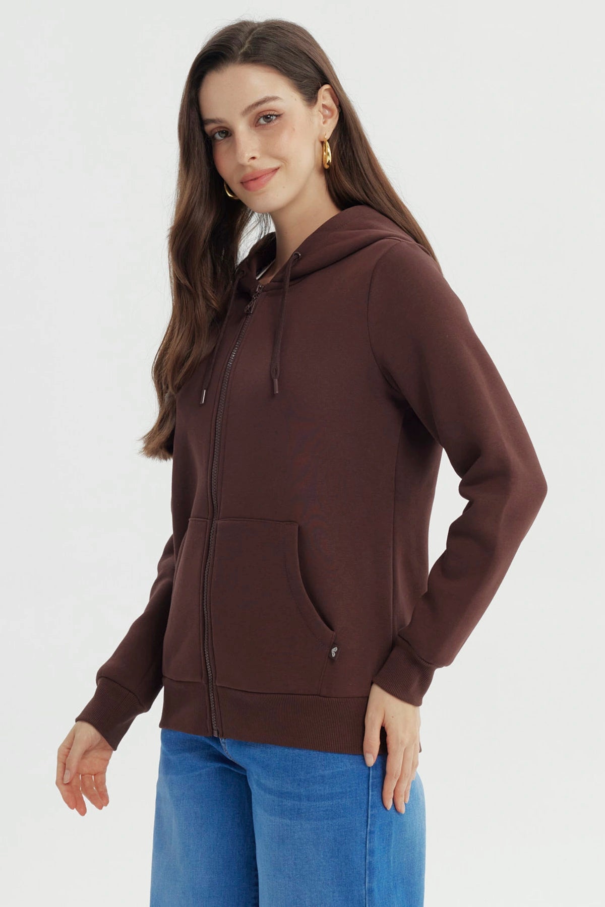 Polerón Mujer Slim Café Oscuro