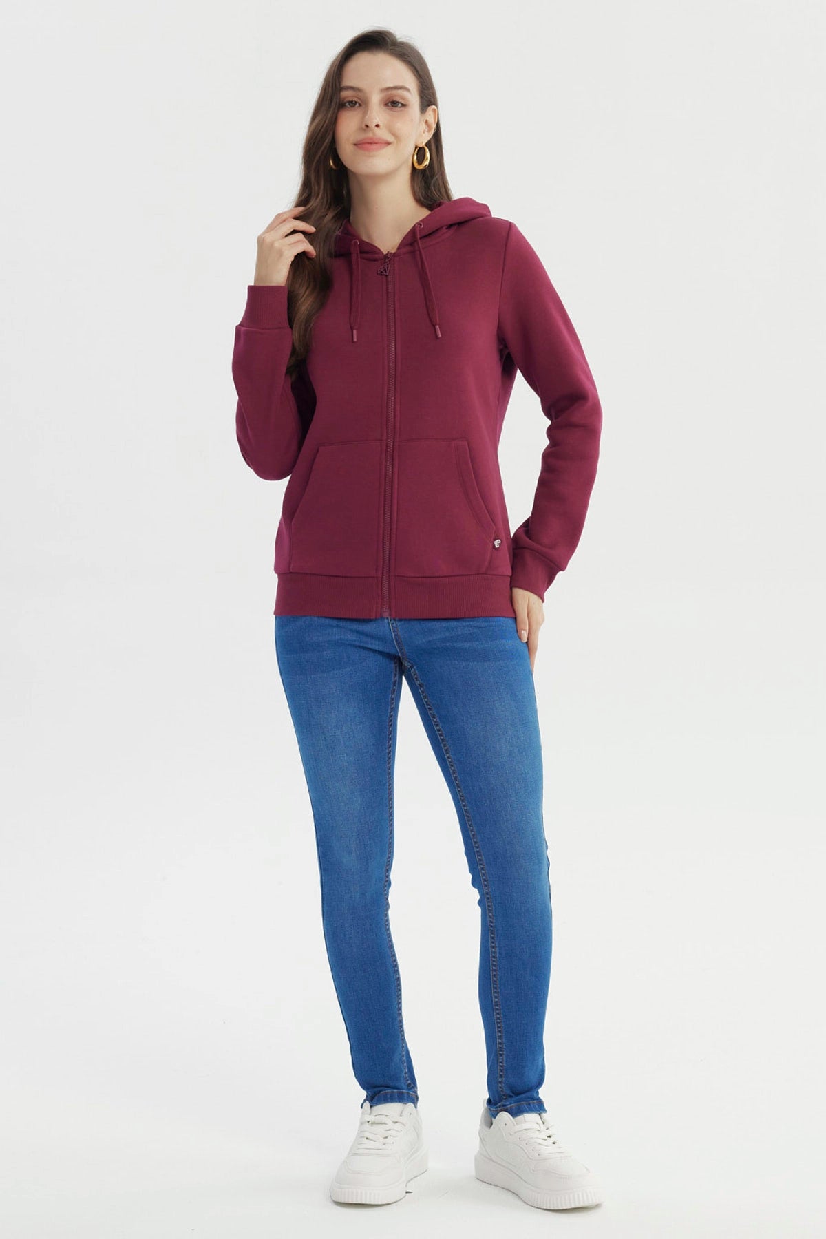 Polerón Mujer Slim Burdeo
