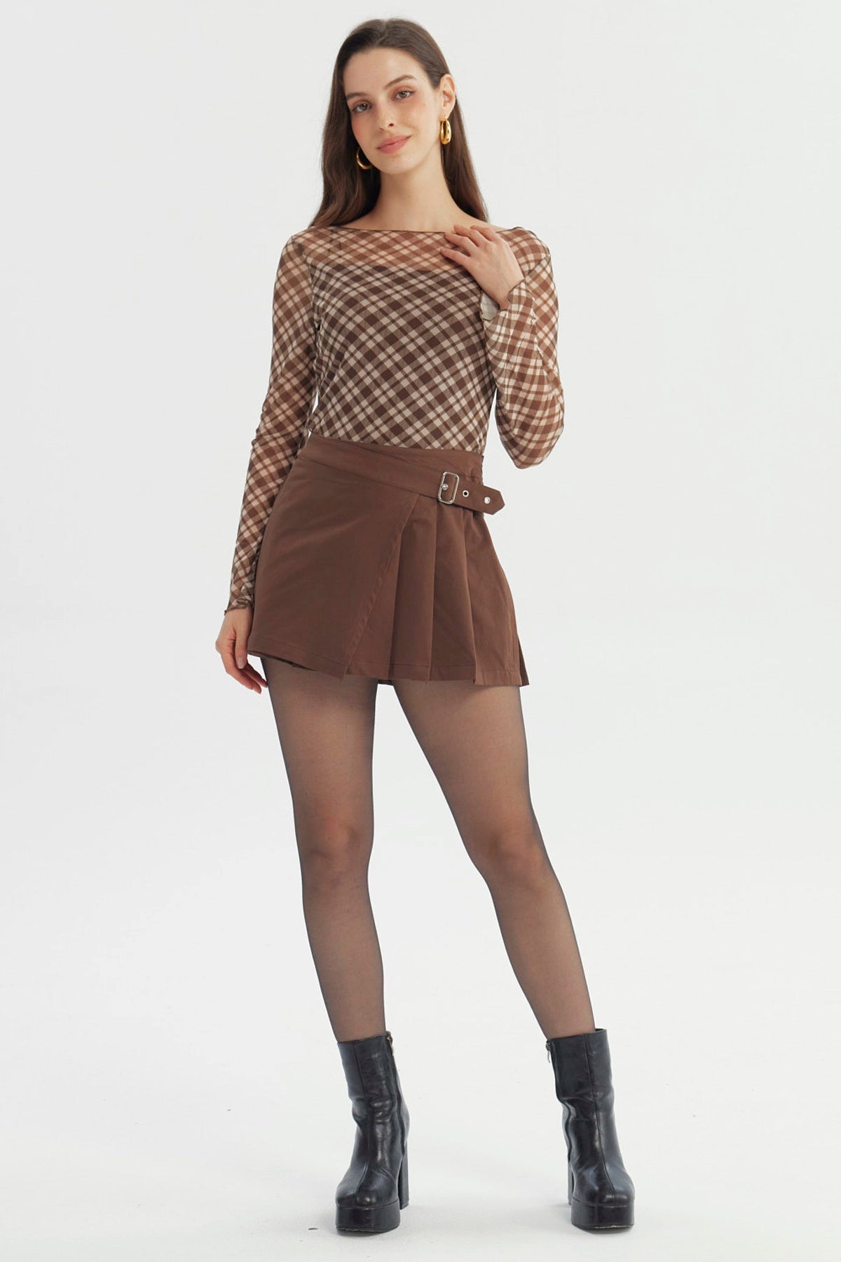 Falda Mujer Juvenil Café