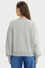 Polerón Mujer Regular Gris Melange