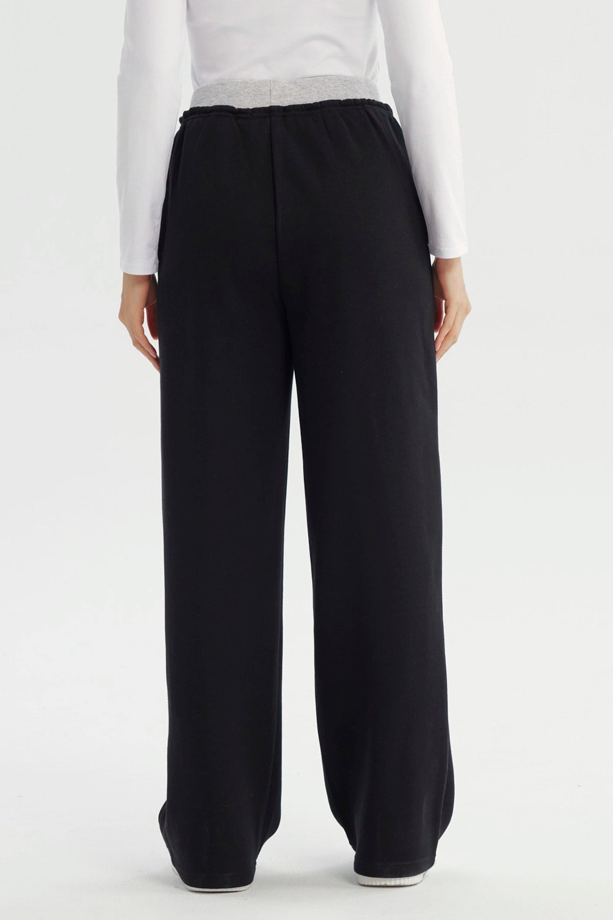 Pantalón Buzo Mujer Wide Leg Negro