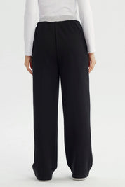Pantalón Buzo Mujer Wide Leg Negro