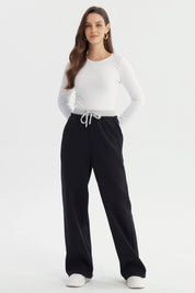 Pantalón Buzo Mujer Wide Leg Negro
