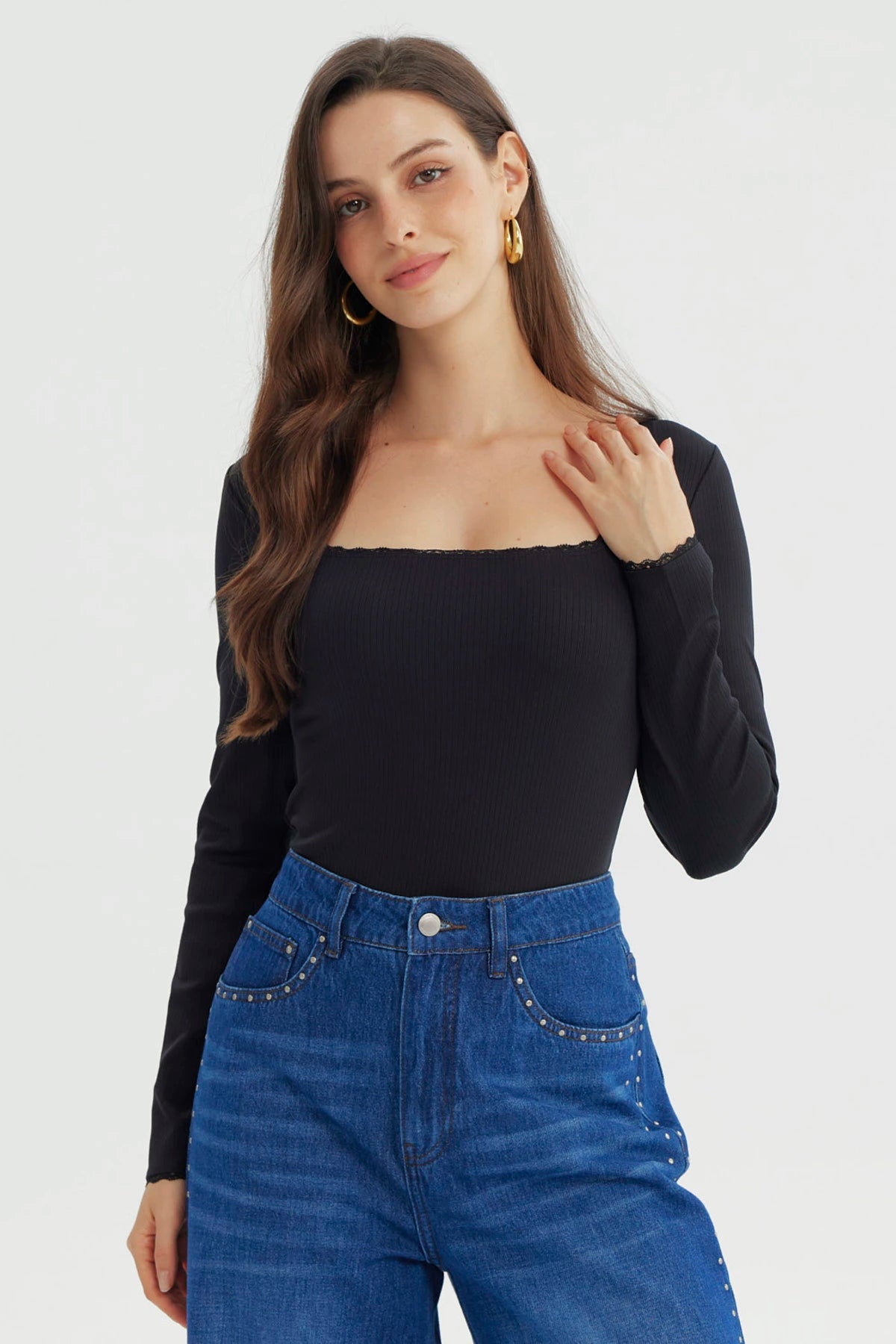 Polera Mujer Ajustado Negro