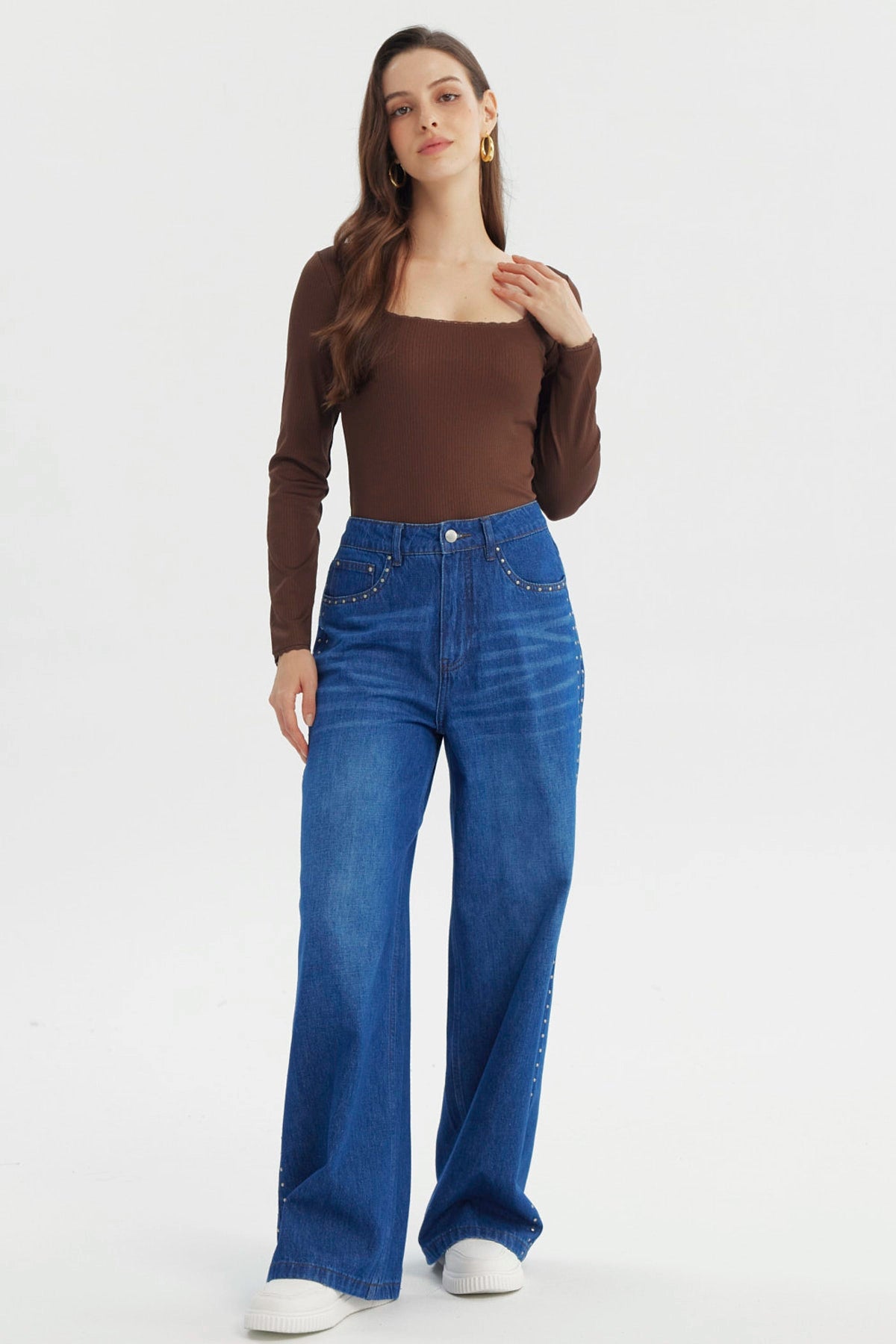 Polera Mujer Ajustado Café
