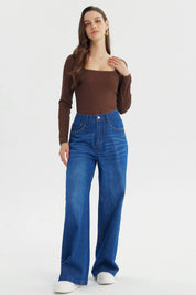 Polera Mujer Ajustado Café