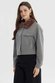 Chaqueta Mujer Juvenil Gris Melange