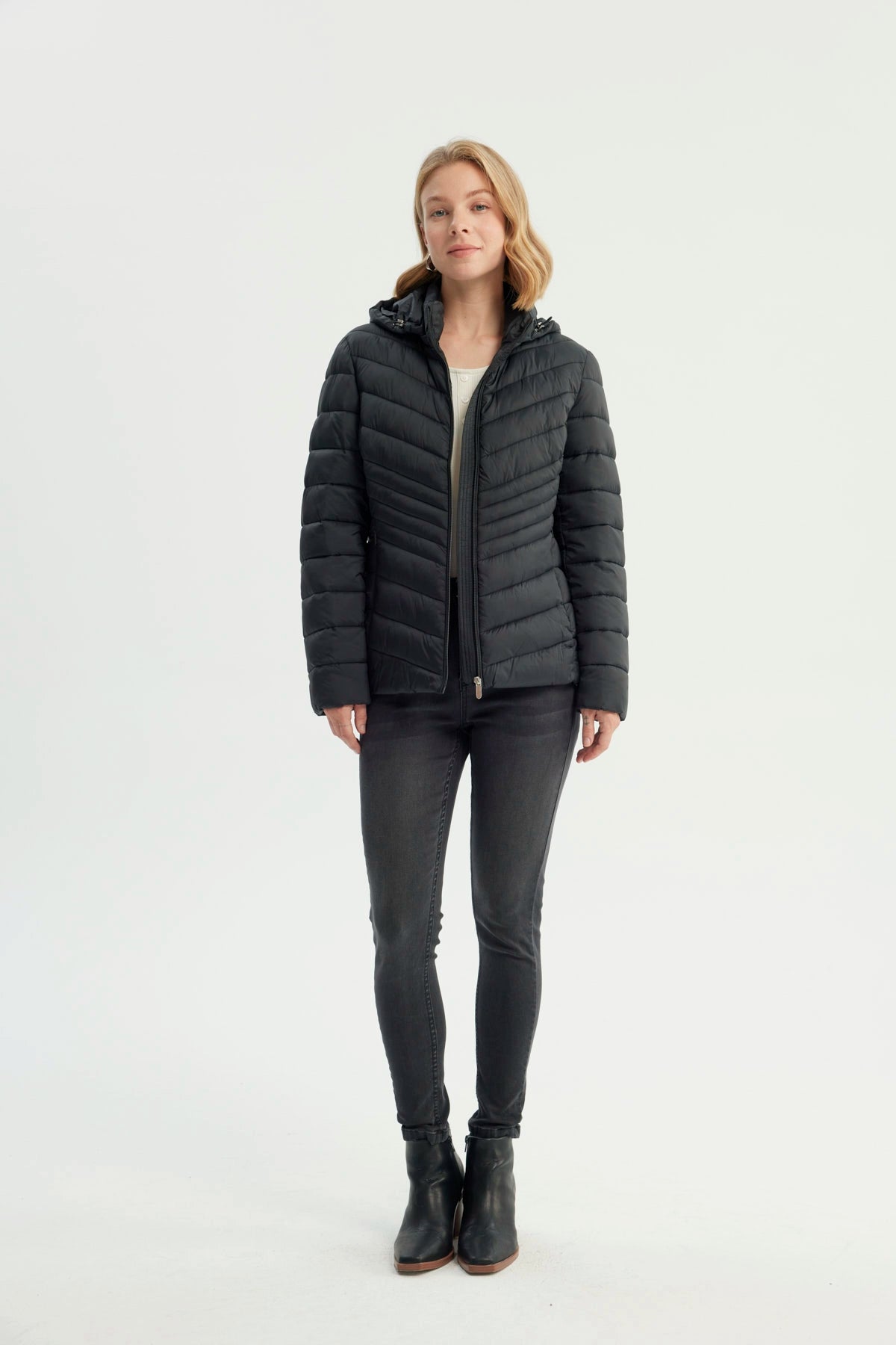Parka Mujer Slim Negro