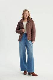 Parka Mujer Slim Café Oscuro