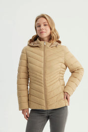 Parka Mujer Slim Beige Claro