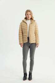 Parka Mujer Slim Beige Claro